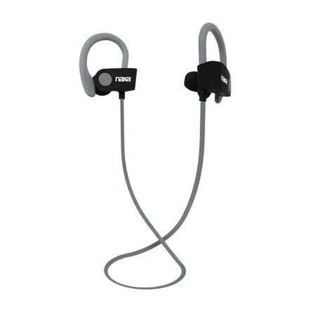 Naxa Electronics Bluetooth Wireless Sport Earbuds with Ear Hook, Grey NE-961 GRAY